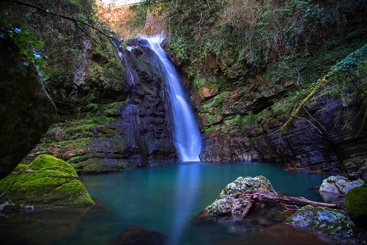 Une belle cascade entourée de verdure
