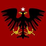 Drapeau avec un aigle noir