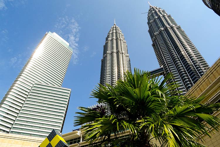 Vue des tours Petronas à Kuala Lumpur