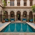Vue intérieure d'un riad marocain