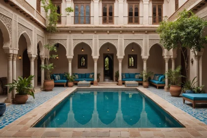 Vue intérieure d'un riad marocain