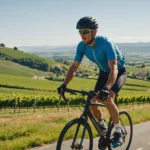 Cycliste sur une route en pleine nature