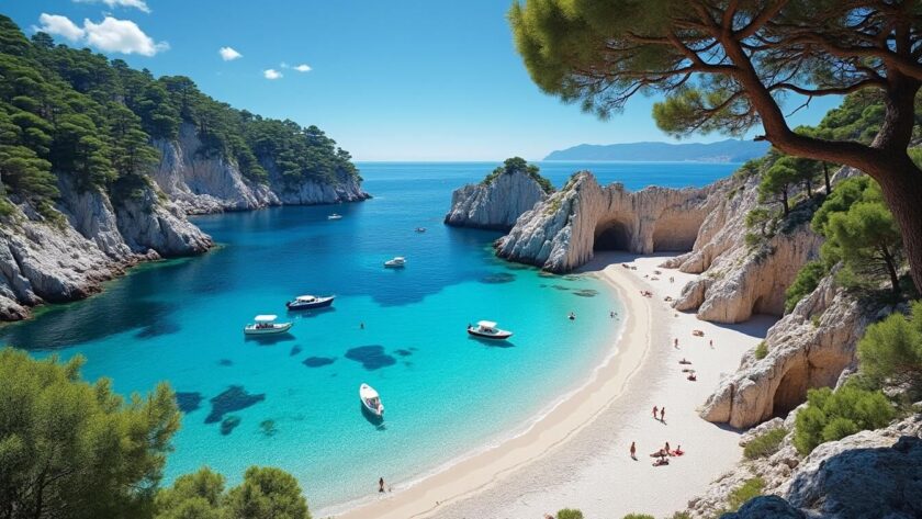 Découvrez la plage de la Crique de l'Aiguille, un trésor caché de la Côte d'Azur. Évadez-vous dans ce cadre idyllique, entre eaux cristallines et paysages époustouflants, loin du tumulte des plages surpeuplées. Idéal pour les amoureux de la nature et à la recherche de tranquillité.