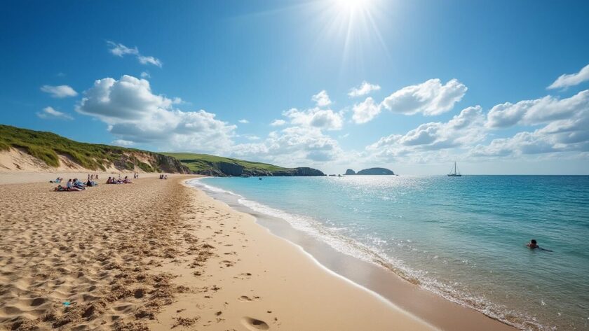 Découvrez la magnifique Plage de la Grandville à Hillion, dans les Côtes-d'Armor. Profitez de ses vastes étendues de sable fin, de ses paysages naturels à couper le souffle et d'une ambiance paisible, idéale pour les familles et les amoureux de la nature.