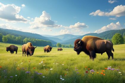 Découvrez la Réserve des bisons d'Europe de la Margeride, un havre de paix dédié à la préservation de cette espèce majestueuse. Explorez des paysages naturels préservés, observez des bisons évoluant dans leur habitat et apprenez-en plus sur les efforts de conservation. Une expérience unique au cœur de la nature auvergnate.