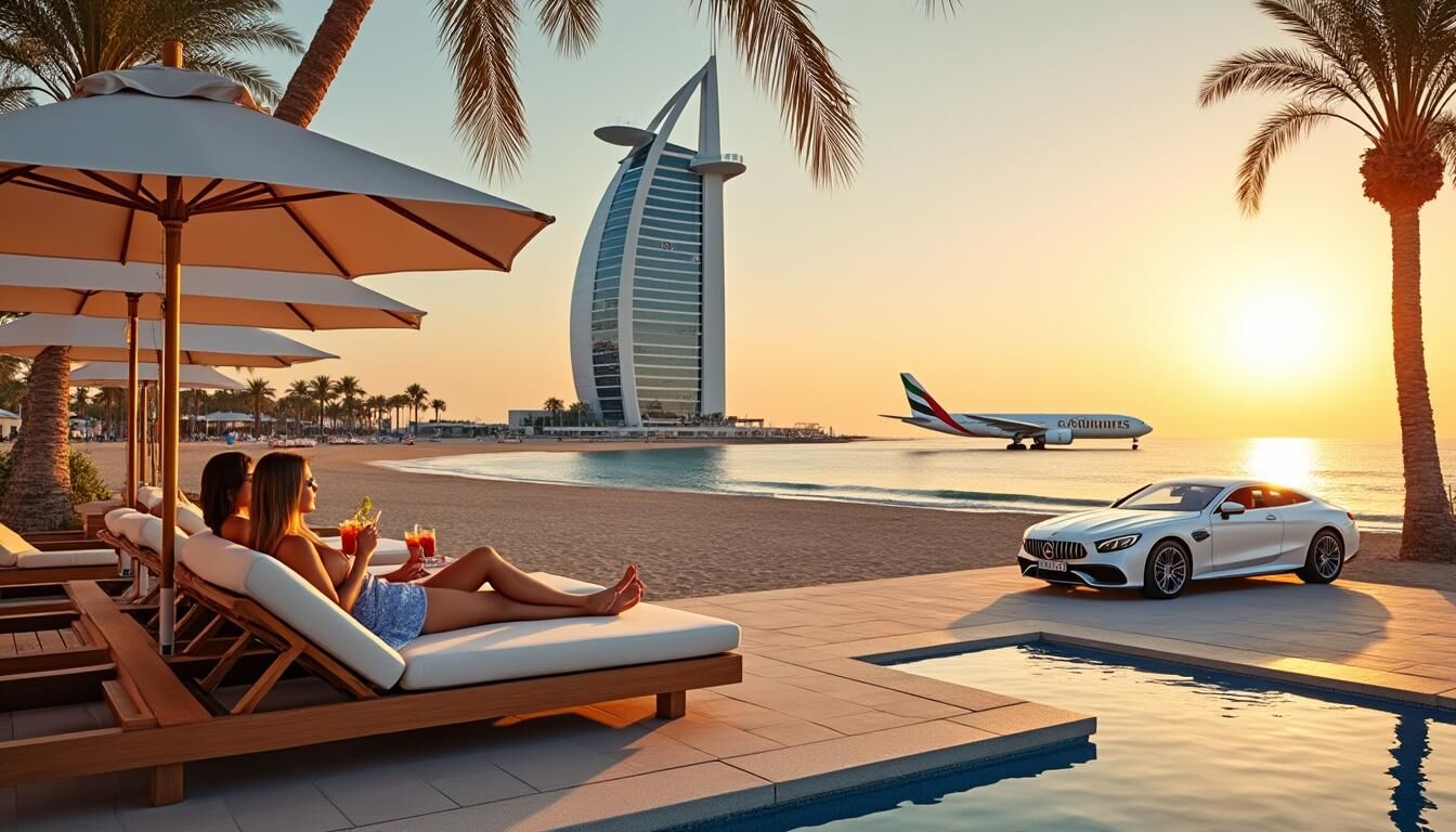 Personne relaxant près de la plage à Dubaï